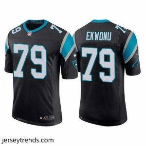 Enchanting Carolina Panthers 79 Ikem Ekwonu Black Stitched jersey