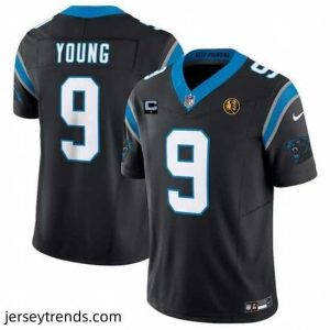 Captivating Carolina Panthers 9 Bryce Young Black 2023 F.U.S.E  With 1 Star C Patch And John Madden Patch Vapor Limited Stitched Football Jersey