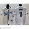 Suave Carolina Panthers 9 Bryce Young White With Patch Cool Base Stitched Baseball Jersey