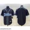 Striking Carolina Panthers Blank Black With Patch Cool Base Stitched Baseball Jersey