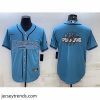 Striking Carolina Panthers Blue Team Big Logo With Patch Cool Base Stitched Baseball Jersey
