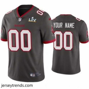 Captivating Custom Buccaneers Pewter Super Bowl Lv Vapor Limited Jersey