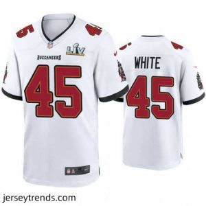 Striking Devin White Buccaneers White Super Bowl Lv Game Jersey