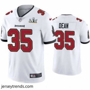 Striking Jamel Dean Buccaneers White Super Bowl Lv Vapor Limited Jersey