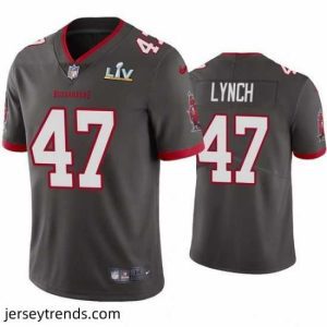 Striking John Lynch Buccaneers Pewter Super Bowl Lv Vapor Limited Jersey