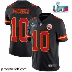 Suave Kansas City Chiefs 10 Isiah Pacheco Black Super Bowl LVII Patch Vapor Untouchable Limited Stitched Jersey