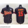 Brilliant Kansas City Chiefs 15 Patrick Mahomes Black With Super Bowl LVII Patch Cool Base Stitched Baseball Jersey
