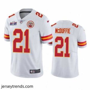 Suave Kansas City Chiefs 21 Trent McDuffie White Vapor Untouchable Limited Stitched Football 2024 Super Bowl LVIII Jersey