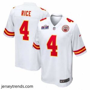 Magnificent Kansas City Chiefs 4 Rashee Rice White 2023 F.U.S.E  Vapor Untouchable Limited Stitched 2024 Super Bowl LVIII Jersey