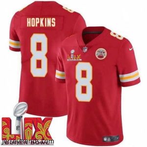 Enchanting Kansas City Chiefs DeAndre Hopkins #8 Red 2025 Super Bowl LIX F.U.S.E Stitched Jersey