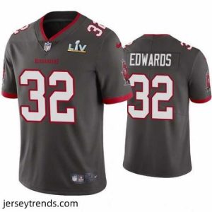 Striking Mike Edwards Buccaneers Pewter Super Bowl Lv Vapor Limited Jersey