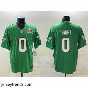 Magnificent Philadelphia Eagles 0 D 27Andre Swift Green 2025 Super Bowl LIX Patch F.U.S.E  Throwback Vapor Untouchable Limited Stitched Football Jersey