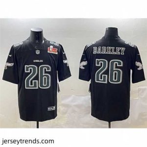 Enchanting Philadelphia Eagles 26 Saquon Barkley Black 2025 Super Bowl LIX Patch Fashion Vapor Untouchable Limited Stitched Football Jersey
