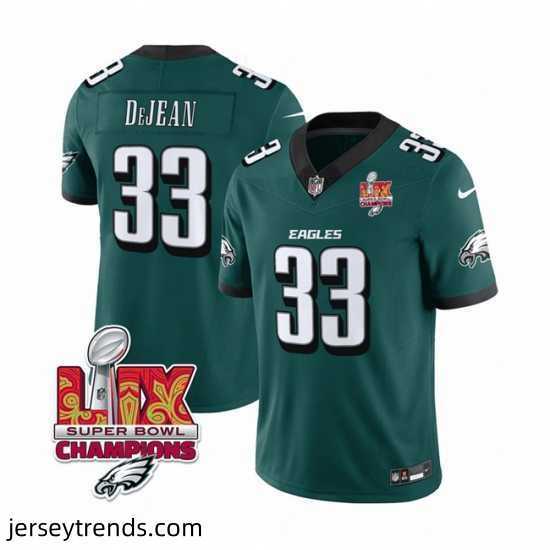 Men-Philadelphia-Eagles-33-Cooper-DeJean-Green-2025-Eagles-Logo-Super-Bowl-LIX-Patch-New-F-U-S-E-Vapor-Untouchable-Limited-Stitched-Football-Jersey-889814_23971_550X550