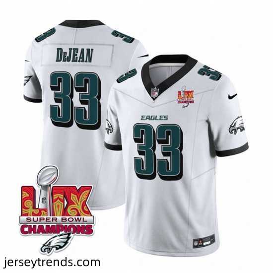Men-Philadelphia-Eagles-33-Cooper-DeJean-White-2025-Eagles-Logo-Super-Bowl-LIX-Patch-New-F-U-S-E-Vapor-Untouchable-Limited-Stitched-Football-Jersey-889815_23971_550X550