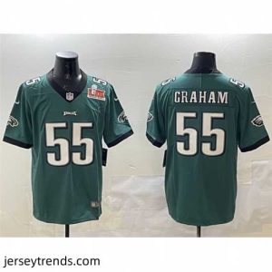 Suave Philadelphia Eagles 55 Brandon Graham Green 2025 Super Bowl LIX Patch Vapor Untouchable Limited Stitched Football Jersey