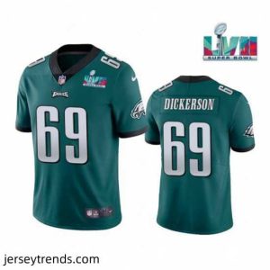 Suave Philadelphia Eagles 69 Landon Dickerson Green Super Bowl LVII Patch Vapor Untouchable Limited Stitched Jersey
