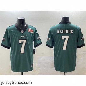 Captivating Philadelphia Eagles 7 Haason Reddick Green 2025 Super Bowl LIX Patch Vapor Untouchable Limited Stitched Football Jersey