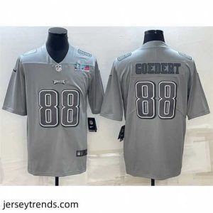 Suave Philadelphia Eagles 88 Dallas Goedert Gray Super Bowl LVII Patch Atmosphere Fashion Stitched Jersey