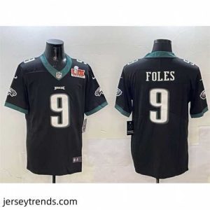 Enchanting Philadelphia Eagles 9 Nick Foles Black 2025 Super Bowl LIX Patch Vapor Untouchable Limited Stitched Football Jersey