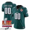 Captivating Philadelphia Eagles Active Player Custom Green 2025 Eagles Logo Super Bowl LIX Patch New F.U.S.E  Vapor Limited Stitched Football Jersey