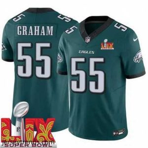 Captivating Philadelphia Eagles Brandon Graham #55 Green 2025 Super Bowl LIX F.U.S.E Stitched NFL Jersey