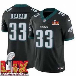 Exquisite Philadelphia Eagles Cooper DeJean #33 Black 2025 Super Bowl LIX F.U.S.E Stitched NFL Jersey