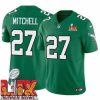 Striking Philadelphia Eagles Quinyon Mitchell #27 Kelly Green 2025 Super Bowl LIX F.U.S.E Stitched NFL Jersey