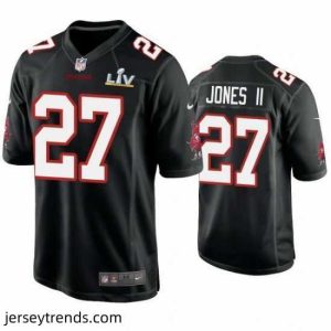 Striking Ronald Jones Ii Buccaneers Black Super Bowl Lv Game Fashion Jersey