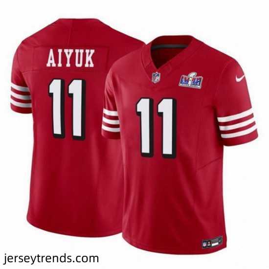 Men-San-Francisco-49ers-11-Brandon-Aiyuk-Red-2023-F-U-S-E-Vapor-Limited-Throwback-Stitched-Football-2024-Super-Bowl-LVIII-Jersey-865482_23759_550X550