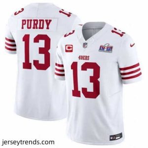 Magnificent San Francisco 49ers 13 Brock Purdy White 2023 F.U.S.E  With  Vapor Untouchable Limited Stitched Football 2024 Super Bowl LVIII Jersey