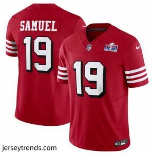 Exquisite San Francisco 49ers 19 Deebo Samuel New Red 2023 F.U.S.E  Vapor Untouchable Limited Stitched Football 2024 Super Bowl LVIII Jersey