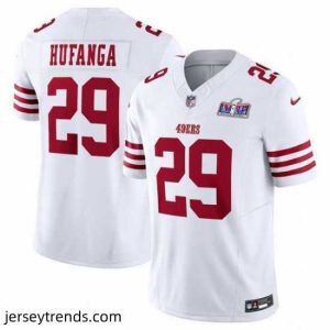 Magnificent San Francisco 49ers 29 Talanoa Hufanga White 2023 F.U.S.E  With John Madden Patch Vapor Limited Stitched Football 2024 Super Bowl LVIII Jersey