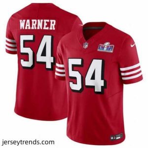 Radiant San Francisco 49ers 54 Fred Warner New Red 2023 F.U.S.E  Vapor Untouchable Limited Stitched Football 2024 Super Bowl LVIII Jersey