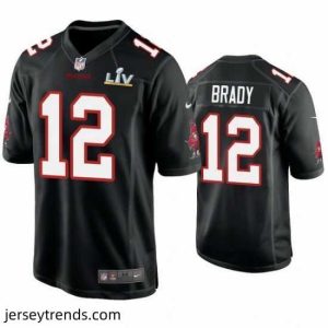 Radiant Tom Brady Buccaneers Black Super Bowl Lv Game Fashion Jersey