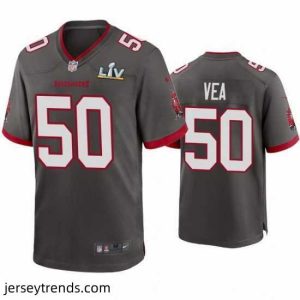 Striking Vita Vea Buccaneers Pewter Super Bowl Lv Game Jersey