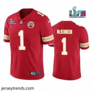 Striking Toddler Kansas City Chiefs 1 Jerick McKinnon Red Super Bowl LVII Patch Vapor Untouchable Limited Stitched Jersey