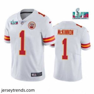 Exquisite Toddler Kansas City Chiefs 1 Jerick McKinnon White Super Bowl LVII Patch Vapor Untouchable Limited Stitched Jersey