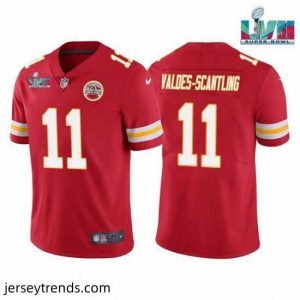 Captivating Toddler Kansas City Chiefs 11 Marquez Valdes Scantling Red Super Bowl LVII Patch Vapor Untouchable Limited Stitched Jersey