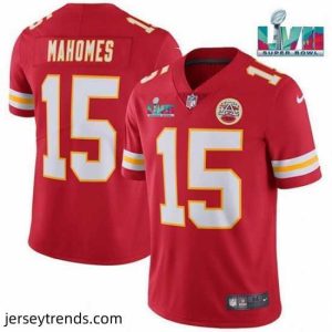 Enchanting Toddler Kansas City Chiefs 15 Patrick Mahomes Red Super Bowl LVII Patch Vapor Untouchable Limited Stitched Jersey