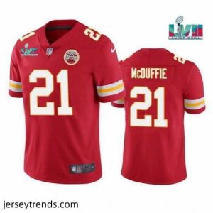 Captivating Toddler Kansas City Chiefs 21 Trent McDuffie Red Super Bowl LVII Patch Vapor Untouchable Limited Stitched Jersey