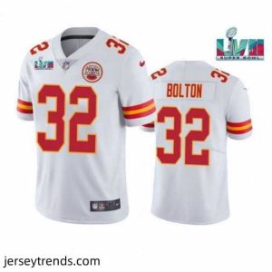 Magnificent Toddler Kansas City Chiefs 32 Nick Bolton White Super Bowl LVII Patch Vapor Untouchable Limited Stitched Jersey