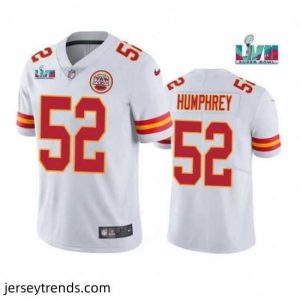 Exquisite Toddler Kansas City Chiefs 52 Creed Humphrey White Super Bowl LVII Patch Vapor Untouchable Limited Stitched Jersey