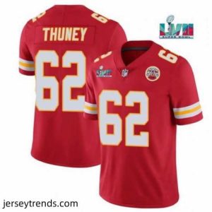 Exquisite Toddler Kansas City Chiefs 62 Joe Thuney Red Super Bowl LVII Patch Vapor Untouchable Limited Stitched Jersey