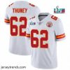Enchanting Toddler Kansas City Chiefs 62 Joe Thuney White Super Bowl LVII Patch Vapor Untouchable Limited Stitched Jersey