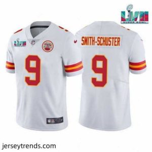 Enchanting Toddler Kansas City Chiefs 9 JuJu Smith Schuster White Super Bowl LVII Patch Vapor Untouchable Limited Stitched Jersey