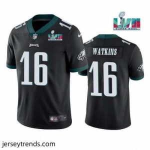Striking Toddler Philadelphia Eagles 16 Quez Watkins Black Super Bowl LVII Vapor Untouchable Limited Stitched Jersey
