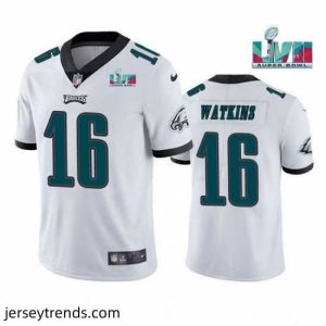 Suave Toddler Philadelphia Eagles 16 Quez Watkins White Super Bowl LVII Vapor Untouchable Limited Stitched Jersey