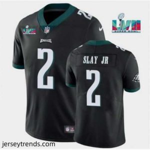 Magnificent Toddler Philadelphia Eagles 2 Darius Slay JR Black Super Bowl LVII Patch Vapor Untouchable Limited Stitched Jersey