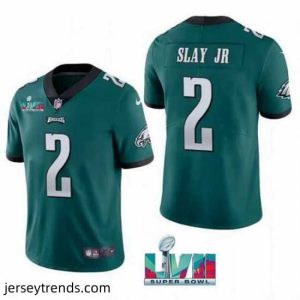 Radiant Toddler Philadelphia Eagles 2 Darius Slay JR Green Super Bowl LVII Patch Vapor Untouchable Limited Stitched Jersey